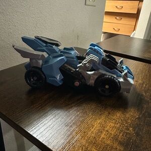Blue and Gray Transforming Toy Car